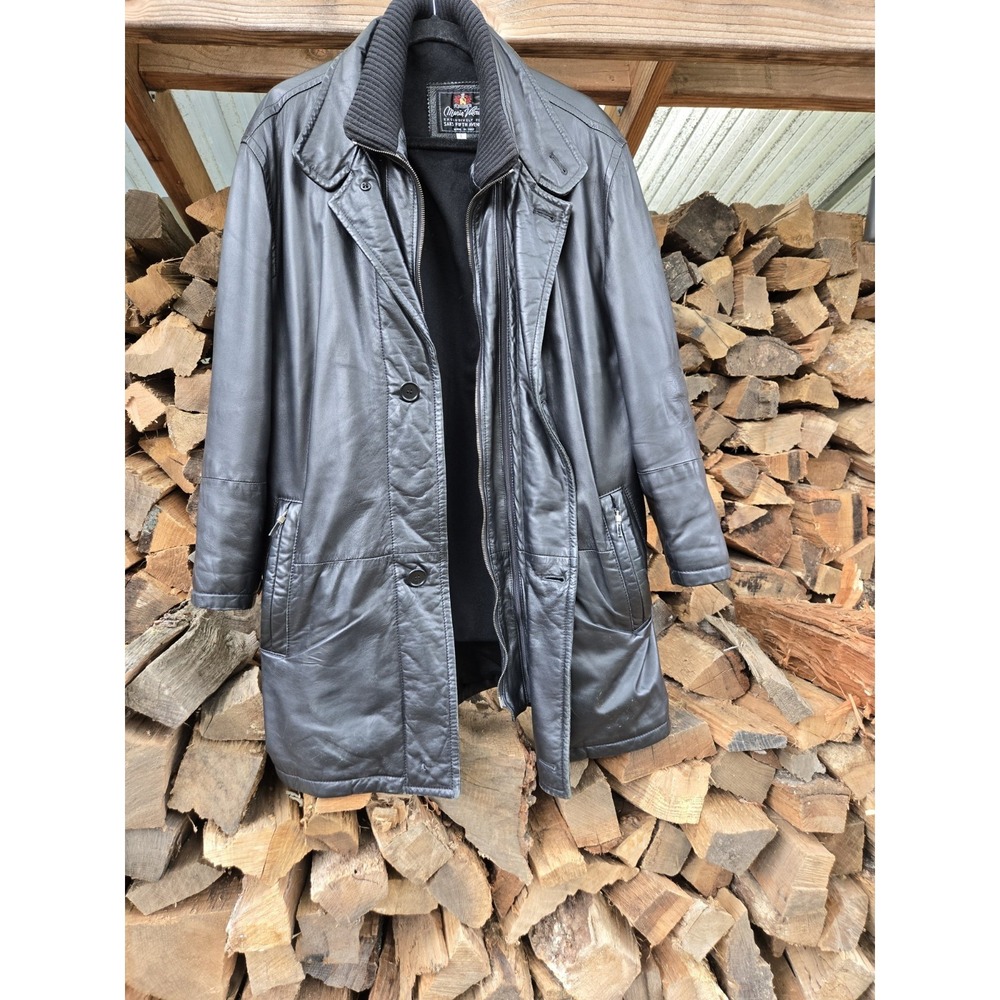 Vintage Mario Vittorio‎ X LORO PIANA Leather CASHMERE Coat Made In Italy Men's L